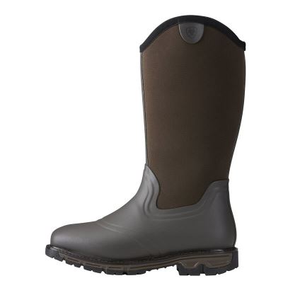 Ariat Outdoor: Conquest Neoprene Waterproof Insulated Square Toe Botas de Goma Hombre - Marrones Osc